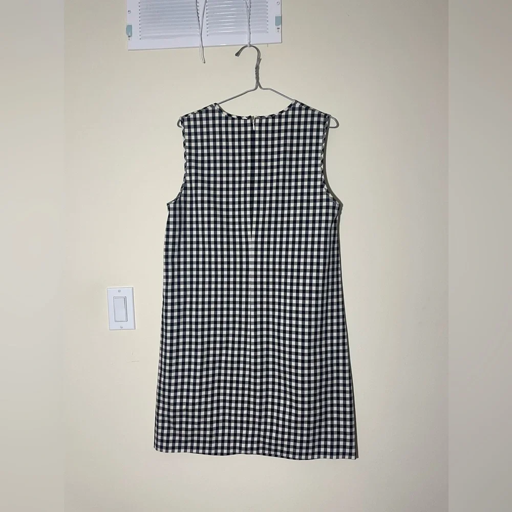 theory Black and White Gingham Sleeveless Dress - Picture 4 of 8